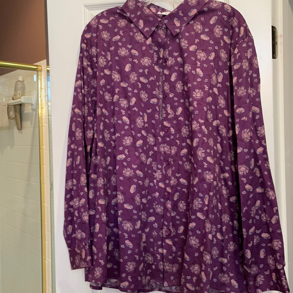 3x coldwater creek no iron cotton shirt
